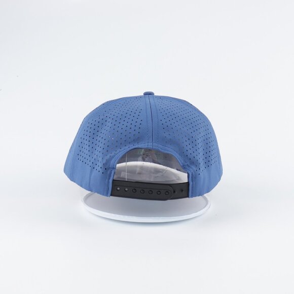 Blank 5 Panel Performance Soft Structured Hats- 12 pack in Color Blue - Picture 4 of 6